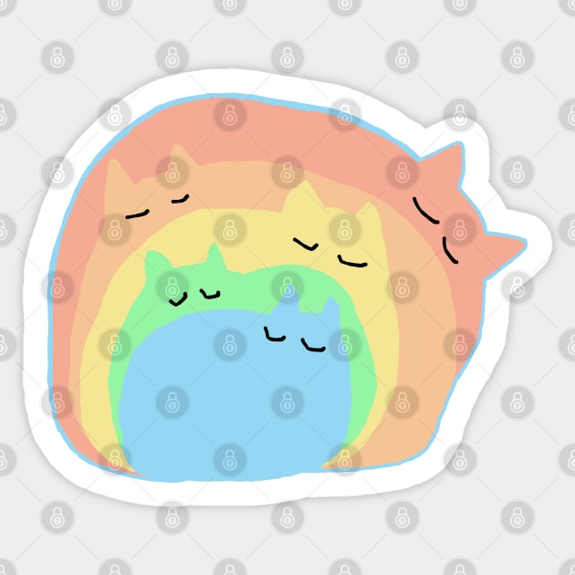 cat rainbow Sticker by Roocolonia